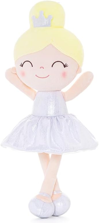 Gloveleya Baby Girl Gifts Baby Dolls Soft Doll Glitter Fish Scale Skirt Girl White 12inches