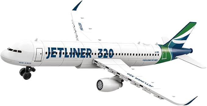 DAHONPA Airbus A320 Building Blocks Set, 129 Pieces Airplane Airliner Building Toy, Gift for Kid and Adult