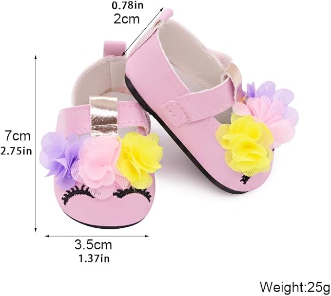20 Pcs 18 inch Doll Accessories , 5 Pairs of Doll Shoes, 4 Pairs of Doll Socks, 1Pc Doll Sunglasses,1Pc Doll Necklace, Good Gift Holiday Best Gift Present for Girls, Kid
