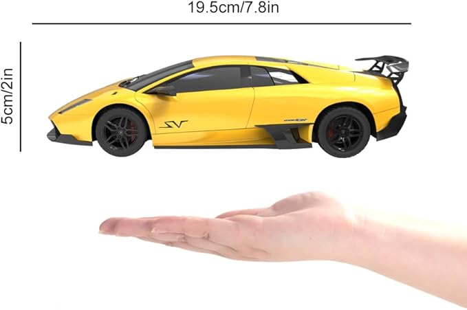 Vinie Remote Control Car for Boys, RC Cars Lamborghini Murciélago, 1:24 Scale Officially Licensed Kids Toys, Lambo LP670 Drift Car with Cool Led Lights, 4 5 6 7 8 9 10 11 12 Year Old Boy Gift (Yellow)