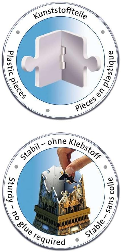 Ravensburger Eiffel Tower 216 Piece 3D Jigsaw Puzzle for Kids and Adults - 12556 - Easy Click Technology Means Pieces Fit Together Perfectly