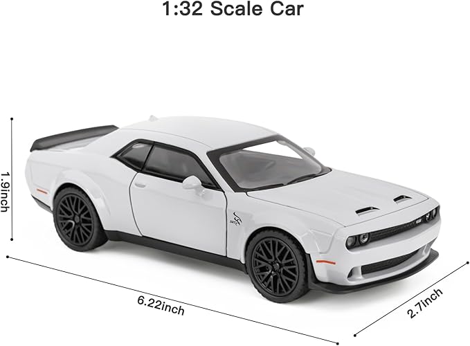 SASBSC Toy Model Car for Kids 1: 32 Scale Challenger Die cast Metel Toy Cars for Pull Back Model Car with Sound and Light Toy Birthday Gifts for 3+ Year Old Boys and Kids