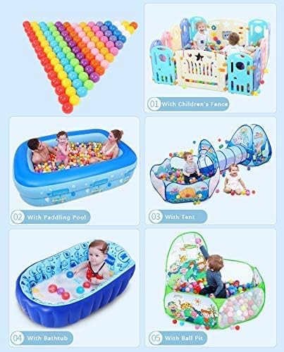 MoonxHome Ball Pit Balls for Toddlers, BPA Free Crush Proof Plastic Toy Balls for Ball Pit, Children's Pool Water Toys, Macaron Ocean Balls for Play Tent 2.15 Inch Pack of 100…
