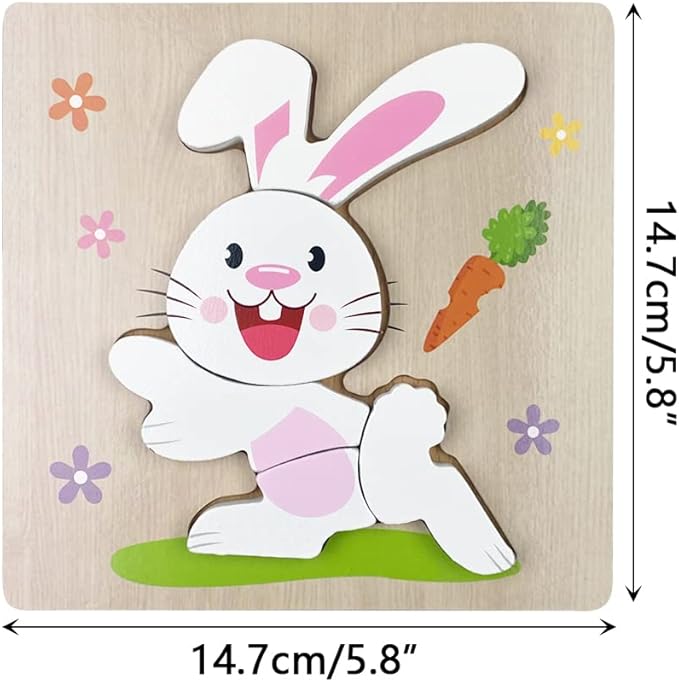 Anditoy 4 Pack Easter Wooden Puzzles for Kids Toddlers Easter Toys Easter Basket Stuffers Gifts Party Favors