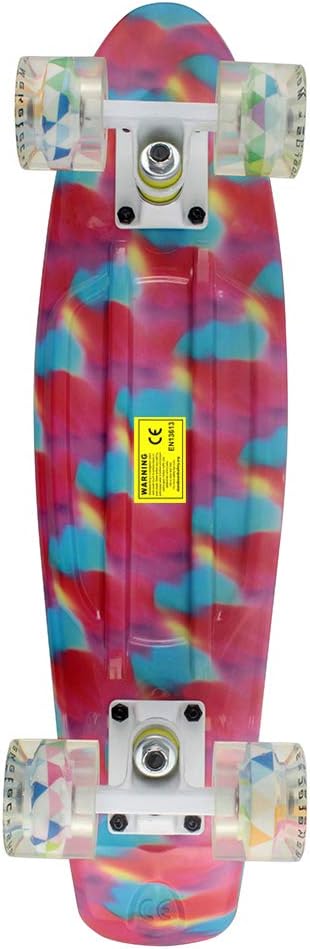 Skateboards Complete 22 Inch Mini Cruiser Retro Skateboard for Kids Boys Youths Beginners