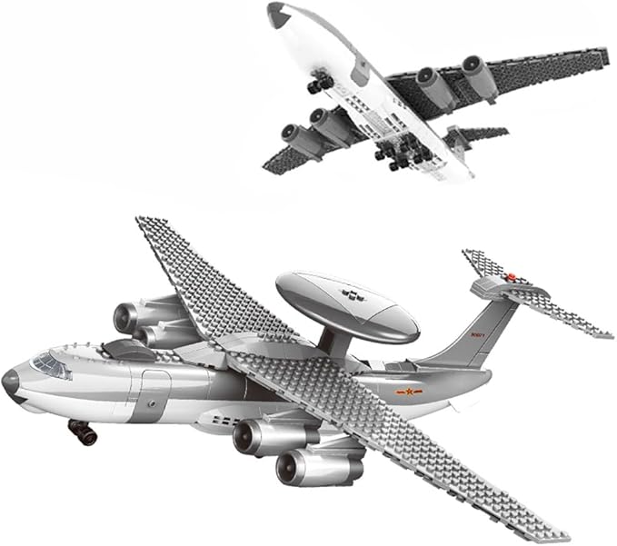 Early Warning Aircraft Air Force Building Block Set,Military Fighter Air Force,WW2 Military Airplanes Model,Aircraft Plane Brick Building Set Toy Gifts for Kids and Adults,199PCS