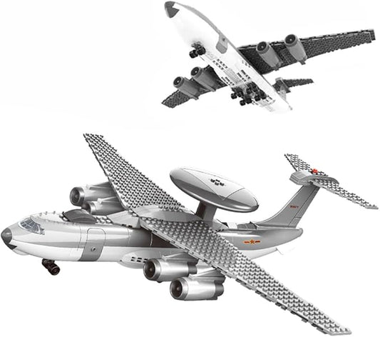 Early Warning Aircraft Air Force Building Block Set,Military Fighter Air Force,WW2 Military Airplanes Model,Aircraft Plane Brick Building Set Toy Gifts for Kids and Adults,199PCS