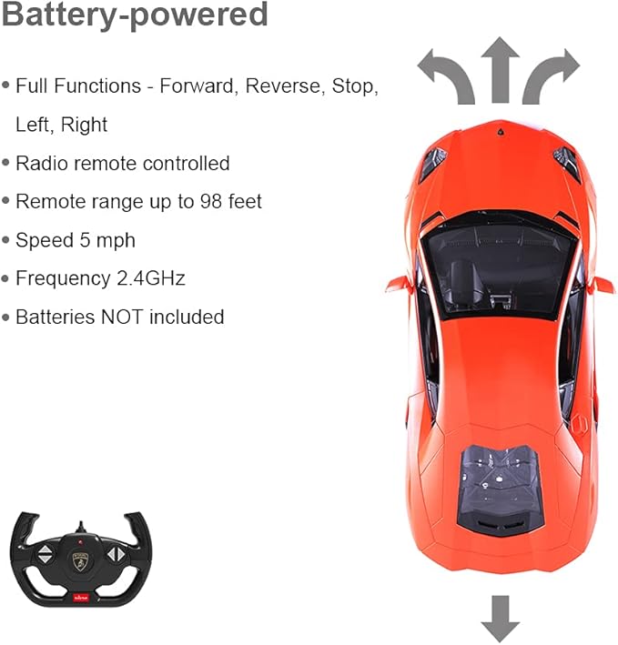 RASTAR RC Lamborghini Toy Car, 1:14 Lamborghini Aventador LP700-4 Remote Control Car, Working Lights - Orange