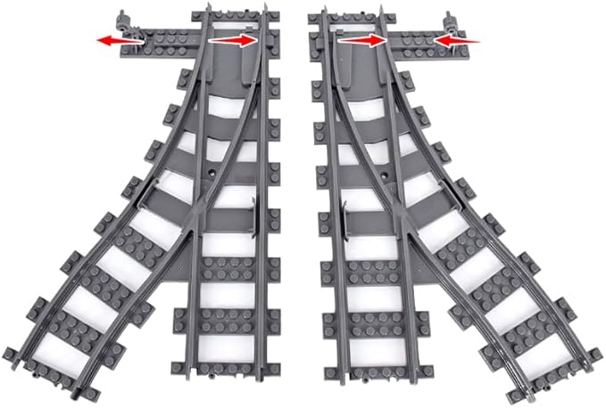 Train Track Railroad Accessories - City Train Track System with Railroad Crossing, Compatible with Major Brand Trains in Building Blocks