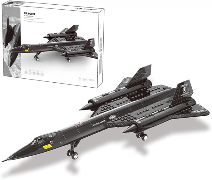 Military Series SR-71 Reconnaissance Aircraft Jet Blackbird Air Force Building Block Set,WW2 Military Fighter Airplanes Model,Plane Brick Building Toy Gifts for Kids and Adults,183PCS