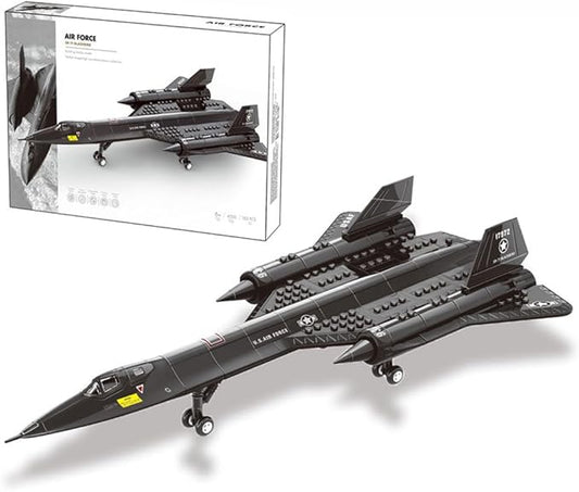 Military Series SR-71 Reconnaissance Aircraft Jet Blackbird Air Force Building Block Set,WW2 Military Fighter Airplanes Model,Plane Brick Building Toy Gifts for Kids and Adults,183PCS
