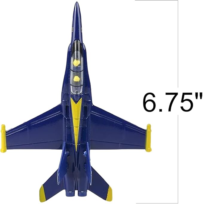 ArtCreativity Diecast F-18 Blue Angel Jets with Pullback Mechanism, 2 pcs, 6.75 inches Diecast Metal Jet Plane Fighter Toys for Boys, Air Force Military Cake Decorations, Aviation Party Favors
