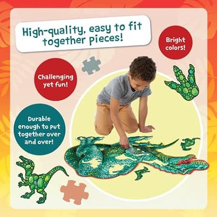 Peaceable Kingdom Shiny Dinosaur Floor Puzzle, 1 EA