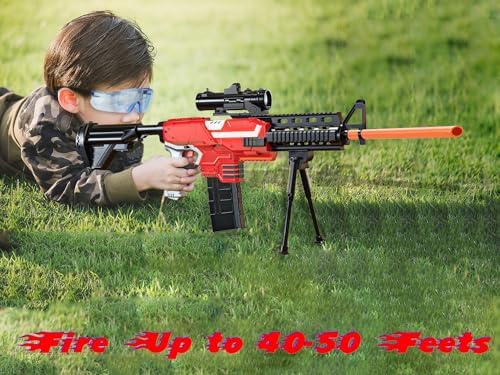 Toy Gun Automatic Sniper Rifle -3 Modes Toy Foam Blasters with Tactical Vest, Bipod, 2 Clips and 150 Darts, Electric Toys for Adults Boys Age 8-12 Gifts for Birthday Xmas