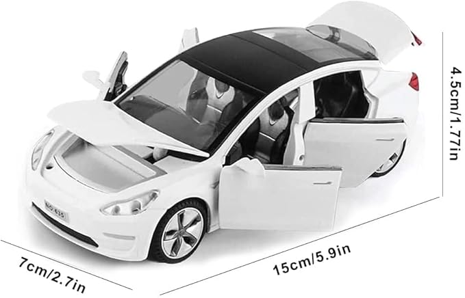 1:32 Scale Model 3 Alloy Car Model Diecast Toy Vehicles for Kids, car Model Toy，Pull Back Alloy Car with Lights and Music,Mini Vehicles Toys for Kids Gift ，Children Birthday Gift. (White)