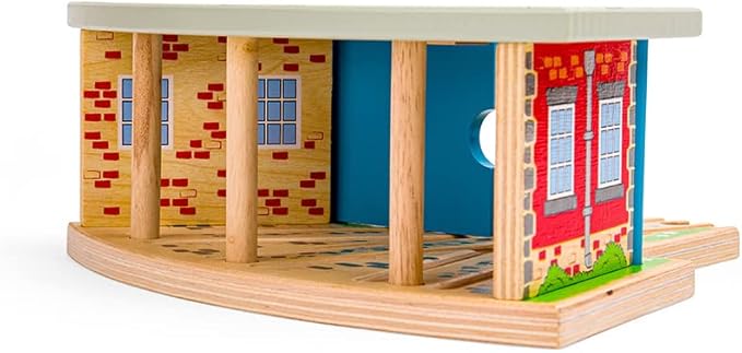 Bigjigs Rail Triple Engine Wooden Shed, Wooden Toys, Small Shed for Toy Trains, Wooden Train Set, Wooden Train Track Accessories, Bigjigs Train Accessories