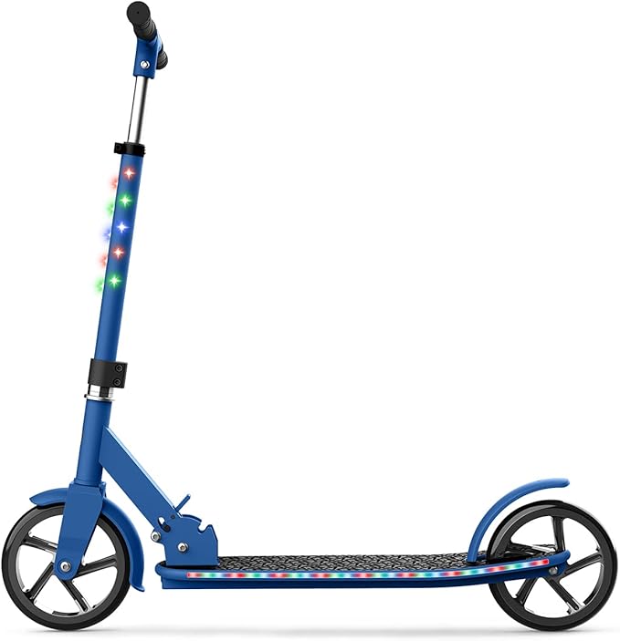 Jetson 2-Wheel Kick Scooter, Sturdy Wide Deck, Height Adjustable Handlebar, Rear Brake, Easy-Folding Mechanism, 8 inch wheels