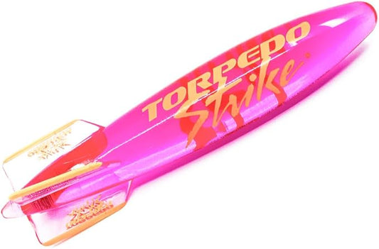 SpinFin 10.25" Large Ultra Premium Pool Torpedo Rocket Spins & Glides Up to 30 Feet Like Underwater Football for Under Water Passing Games Underwater Torpedo Diving Toy Glider (Pink)