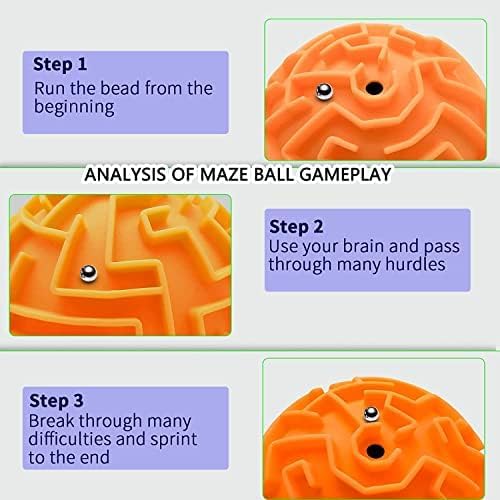 Nothers 3D Maze Brain Teaser Puzzles, 6 Pcs Set, Modern Style, Ages 6-12, Bright Colors, Beginner Level, Spatial Awareness, Patience Skill, Hand-Eye Coordination, Focus