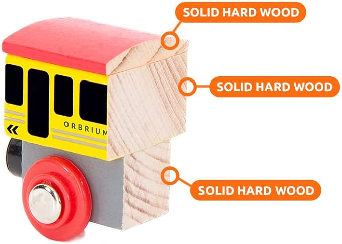 12 Wooden Train Cars Set with Wooden Storage Box with Box Cover Tunnel for 3,4,5,6,7 Years Old Compatible with Thomas & Friends Push-Along, Brio, IKEA, Imaginarium, Melissa and Doug