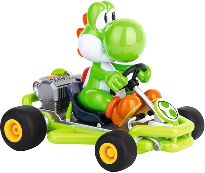 Carrera 200988 RC Official Licensed Mario Kart Pipe Kart Yoshi 1:18 Scale 2.4 GHz Remote Radio Control Car with Rechargeable LiFePO4 Battery - Kids Toys Boys/Girls