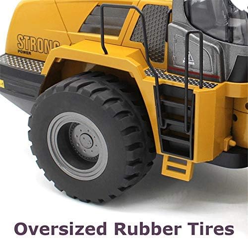 Top Race 10 Channel RC Bulldozer Full Functional Remote Control Front Loader Construction Tractor - Full Metal Toy, 1:14 Scale, Remote Control Construction Vehicles, Can Dig up to 3.5 lbs
