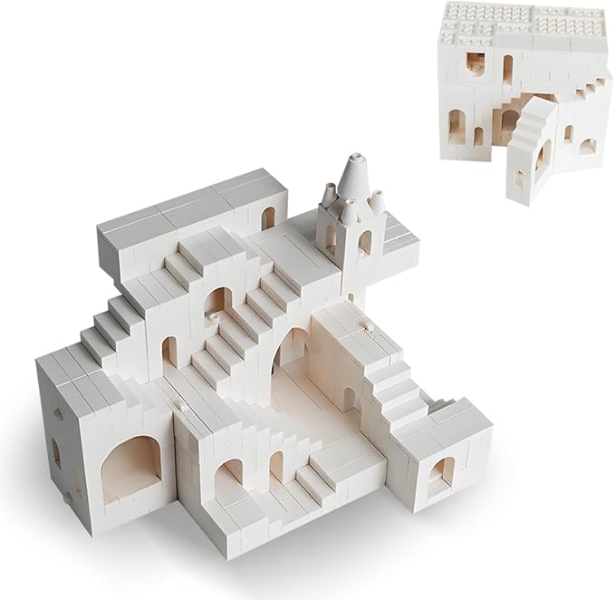 White Transforming Castle Building Block，Architecture Building Blocks（700PCS Gifts for Adults and Kids