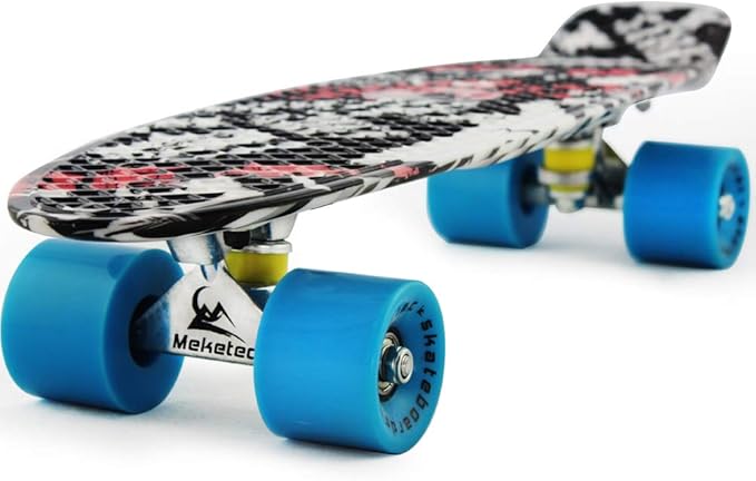 Skateboards Complete 22 Inch Mini Cruiser Retro Skateboard for Kids Boys Youths Beginners