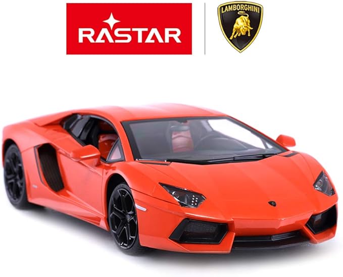 RASTAR RC Lamborghini Toy Car, 1:14 Lamborghini Aventador LP700-4 Remote Control Car, Working Lights - Orange