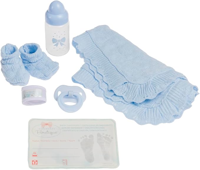 Anatomically Correct Real Boy Baby Doll | 15" All-Vinyl Baby Doll | JC Toys - La Newborn | Made in Spain | Comes With Blue Knit Outfit and Accessories | Designed by Berenguer | Ages 2+