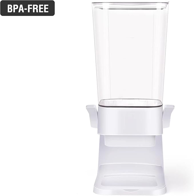 Cereal Dispenser Countertop Large Cereal Containers Storage Dispenser For Pantry Dry Food Dispenser Countertop Candy Dispenser Machine Rice Dispenser For Snack,Nuts, Granola(White,1PC)