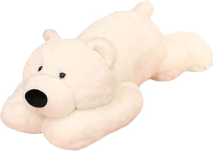 Weighted Stuffed Animals, 29.5in 6.2lbs Weighted Bear Stuffed Animal Toy Cute White Bear Plush Pillow for Adults Boys Girls