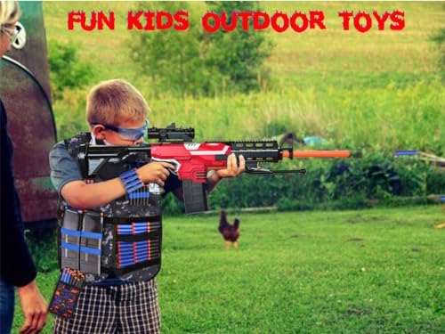 Toy Gun Automatic Sniper Rifle -3 Modes Toy Foam Blasters with Tactical Vest, Bipod, 2 Clips and 150 Darts, Electric Toys for Adults Boys Age 8-12 Gifts for Birthday Xmas