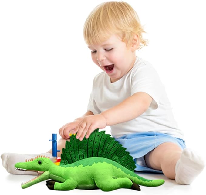 Tiny Heart Simulation Spinosaurus Plush Toy, 17 Inch Spinosaurus Dragon Stuffed Animals Realistic Doll Home Decor Collectibles Soft for Kids Boys
