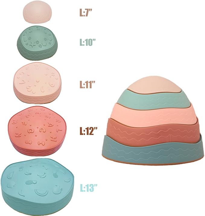 Stepping Stones for kids,Non-Slip Sensory Stepping Stones for Promoting Toddler's Balance Coordination Skills,Obstacle Courses Sensory Toys Outdoor or Indoor Play for Kids Age 3-8