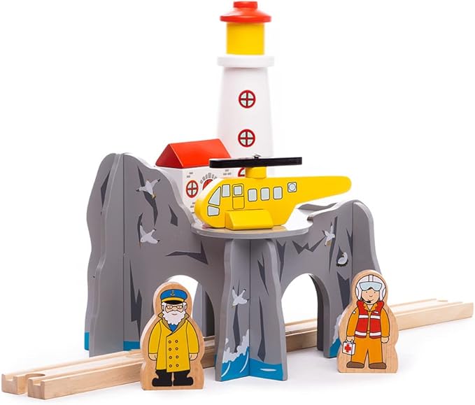 Bigjigs Rail, Lighthouse 4-Way Tunnel, Wooden Toys, Bigjigs Train Accessories, Train Tunnel, Wooden Train Set, Wooden Railway, Wooden Train Track Accessories, Tunnel for Kids