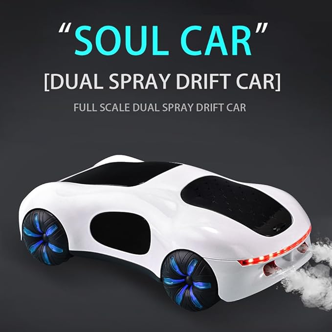 Remote Control Car, Gesture Sensing RC Sunt Car, 2.4GHz RC Drift Car for Kids with Spray Light and Sound, 360?Rotating Side Drifting RC Cars Birthday Gifts for Boys Girls, 2 Batteries (Blue)