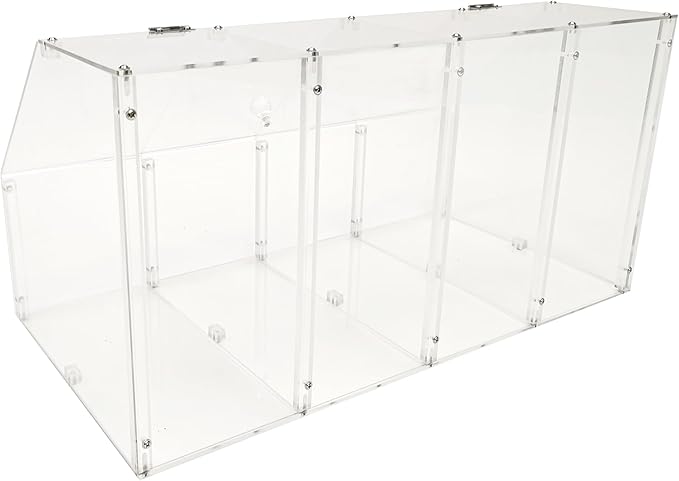 FixtureDisplays® 24 X 12 X 12" Acrylic Bin Plaxiglass Organizer 4 Compartments Display Bin for Candy, Cereal, Chocolate Coffee Bean Assembly Video Provided 100826-NEW-NPF