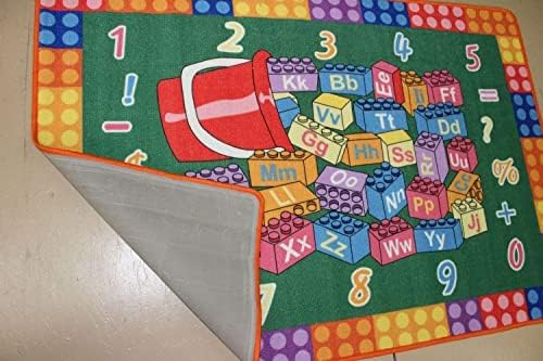 Kids Rug Building Bridges Area Rug 5'x7' (Approx : 4'11" X 6' 10") Non Slip Gel Backing