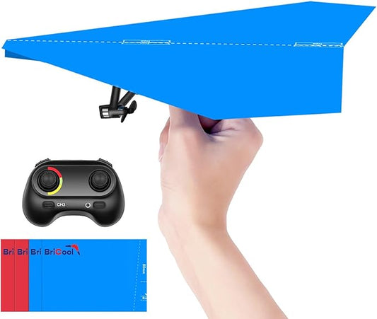 RC Paper Plane, Remote Control DIY Airplane Kit with Colored Paper, Super Easy Fly Toy for Kids STEM KIT (Birdy-X 2.0)