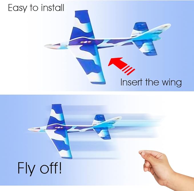 ArtCreativity Foam Flying Glider Assortment for Kids, Set of 48, Lightweight Planes with Various Designs, Individually Packed Airplanes, Fun Birthday Party Favors, Goodie Bag Fillers for Boys & Girls