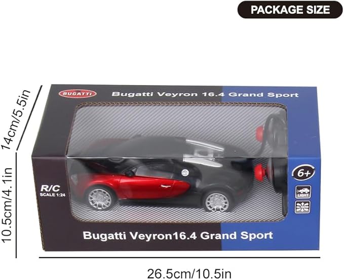 Vinie Remote Control Car for Boys, RC Cars Bugatti Veyron, 1:24 Scale Officially Licensed Kids Toys, Drift Car with Cool Led Lights, 4 5 6 7 8 9 10 11 12 Year Old Boy Birthday Gift (Blue)