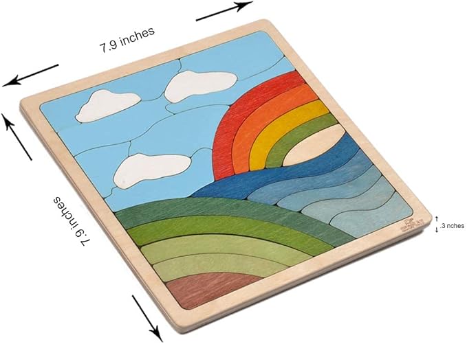Rainbow Puzzle for Kids | 25 Pieces Wooden Jigsaw Puzzle | Learning Toy and Gift for Boys Girls Ages 3 Years and Above