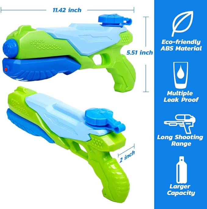 Water Guns for Kids 6 Pack Ages 4-8-12 Squirt Guns Water Pistol Super Soaker Blaster Bulk Long Range Water Fighting Toys Best Gifts for Boys Girls Adults Summer Swimming Pool Outdoor
