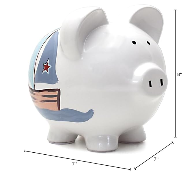 Child to Cherish Ceramic Piggy Bank for Boys (Nautical Design)