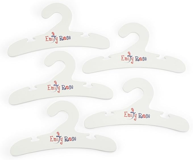 Emily Rose 18 Inch Doll Clothes Wooden Storage Closet Cabinet with 5 Clothing Hangers - Fits 18" American Girl Doll Clothes and Accessories l Miniature Bedroom Armoire Furniture Gift Playset (Floral)