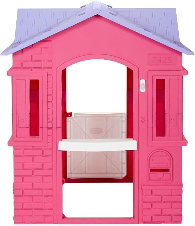 Little Tikes Cape Cottage Pretend Princess Playhousefor Kids, Indoor Outdoor, with Working Doors and Windows, for Toddlers Ages 2+ Years,Pink,Large