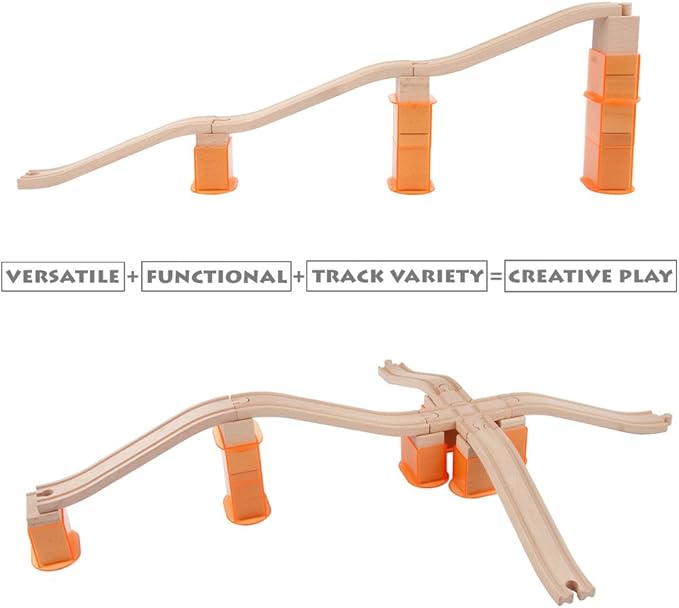 Toys 110 Pcs Wooden Train Track Expansion Pack Compatible with Thomas Wooden Train, Brio, Thomas The Tank Engine