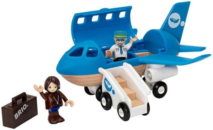 BRIO World - 33306 Airplane | Stimulating Wooden Toy Plane Set | Enhances Creativity and Logical Thinking | Compatible with BRIO Railway Toys | for Kids Aged 3+