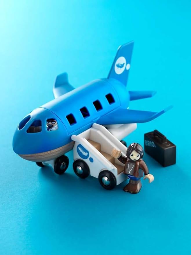BRIO World - 33306 Airplane | Stimulating Wooden Toy Plane Set | Enhances Creativity and Logical Thinking | Compatible with BRIO Railway Toys | for Kids Aged 3+
